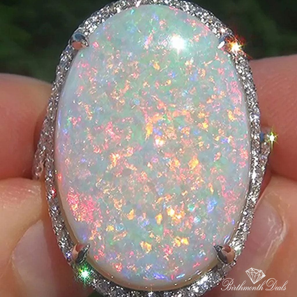 October Opal Birthstone Ring - Birthmonth Deals