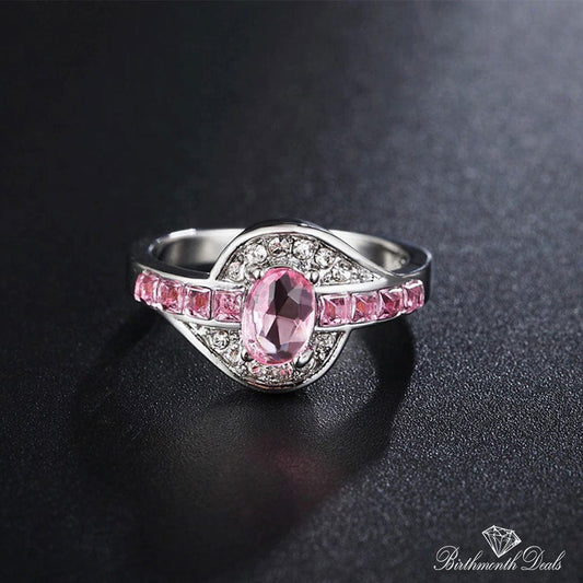 October Pink Tourmaline Birthstone Ring - Birthmonth Deals