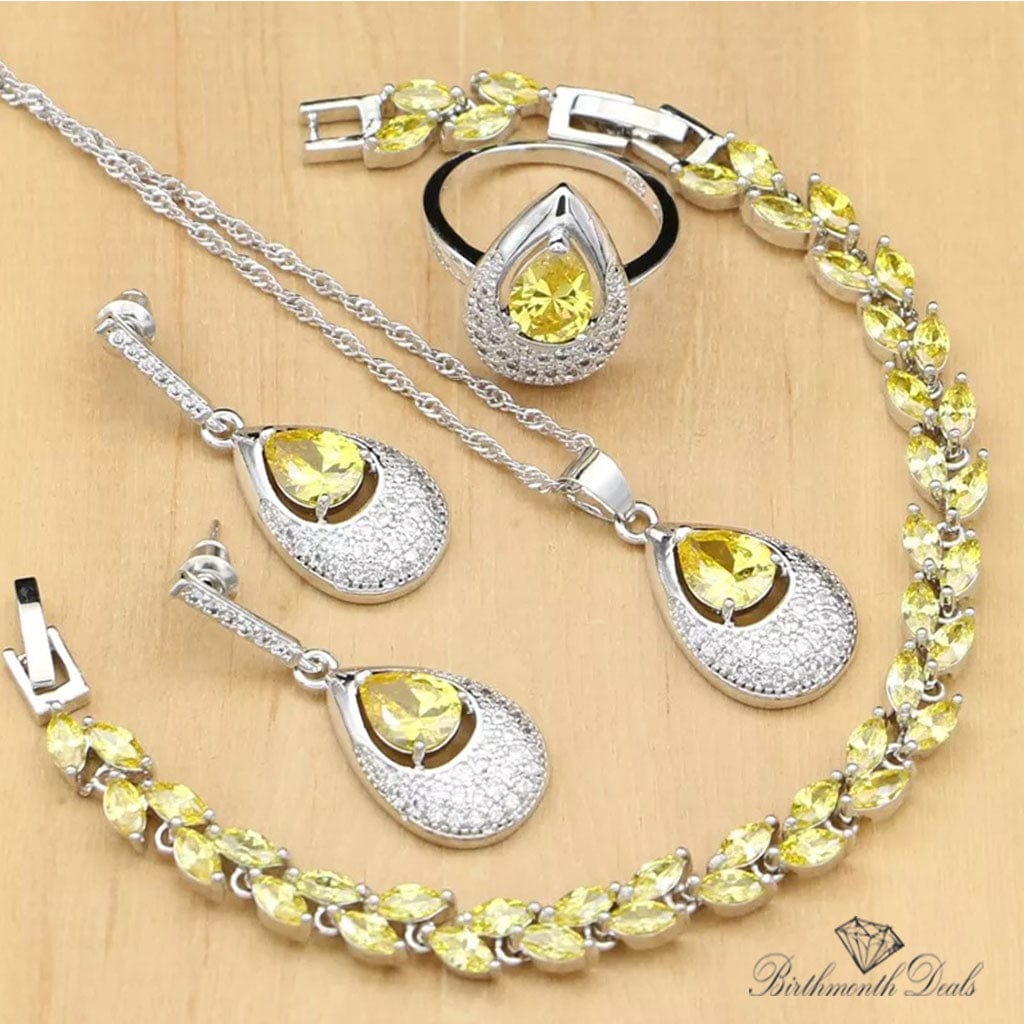 November Citrine Birthstone Jewelry Set - Birthmonth Deals