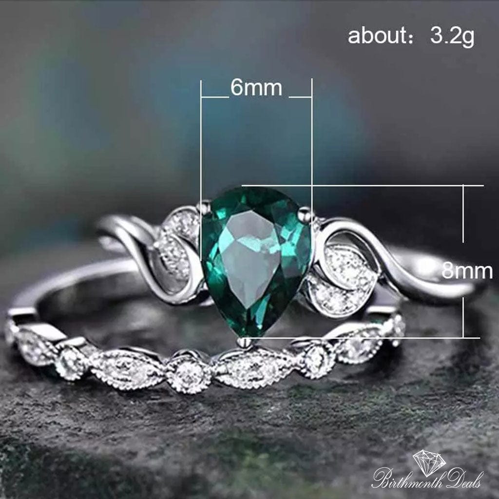 May Emerald Birthstone Stacking Ring - Birthmonth Deals