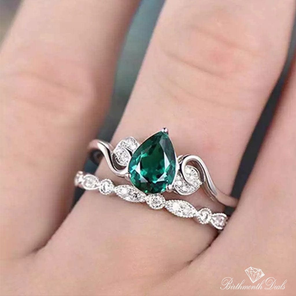 May Emerald Birthstone Stacking Ring - Birthmonth Deals