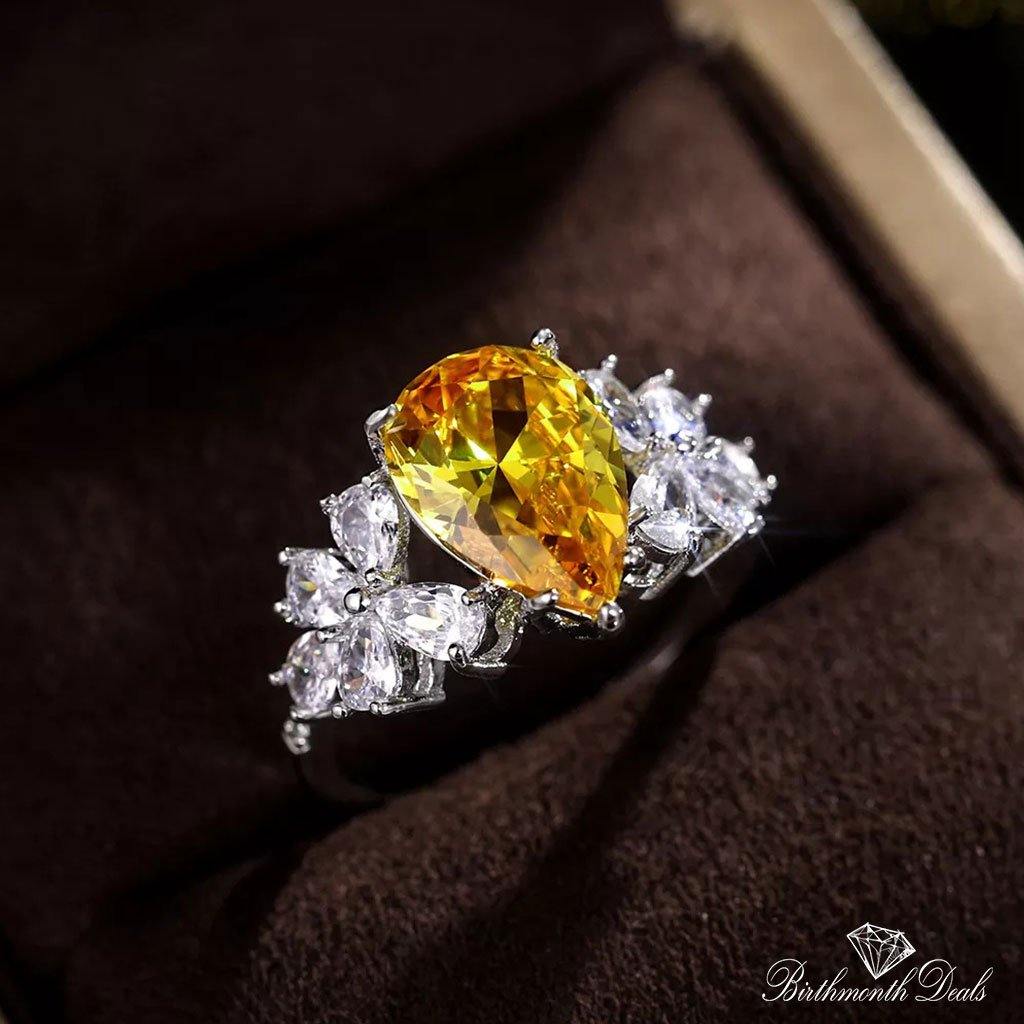 November Citrine Birthstone Ring - Birthmonth Deals