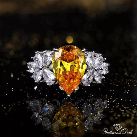 November Citrine Birthstone Ring - Birthmonth Deals