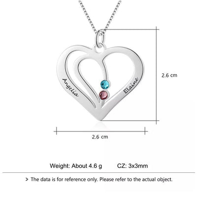 Personalized Heart Birthstone necklace - Birthmonth Deals