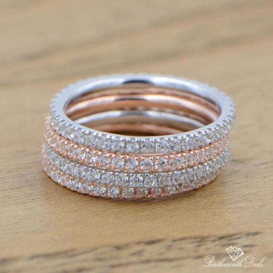 April Diamond Birthstone Stacking Ring - Birthmonth Deals