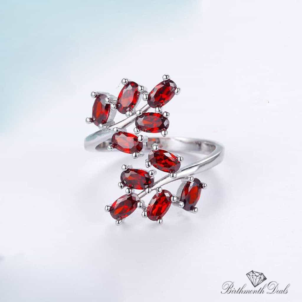 January Garnet Birthstone Ring - Birthmonth Deals