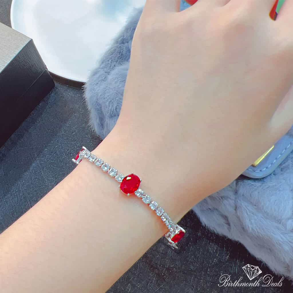 July Ruby Birthstone Bracelet - Birthmonth Deals