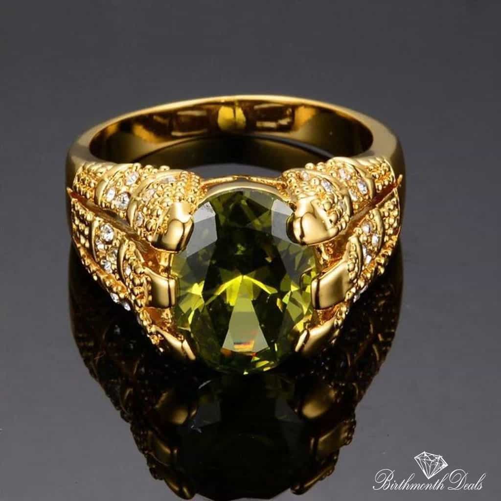 August Peridot Birthstone Ring - Birthmonth Deals