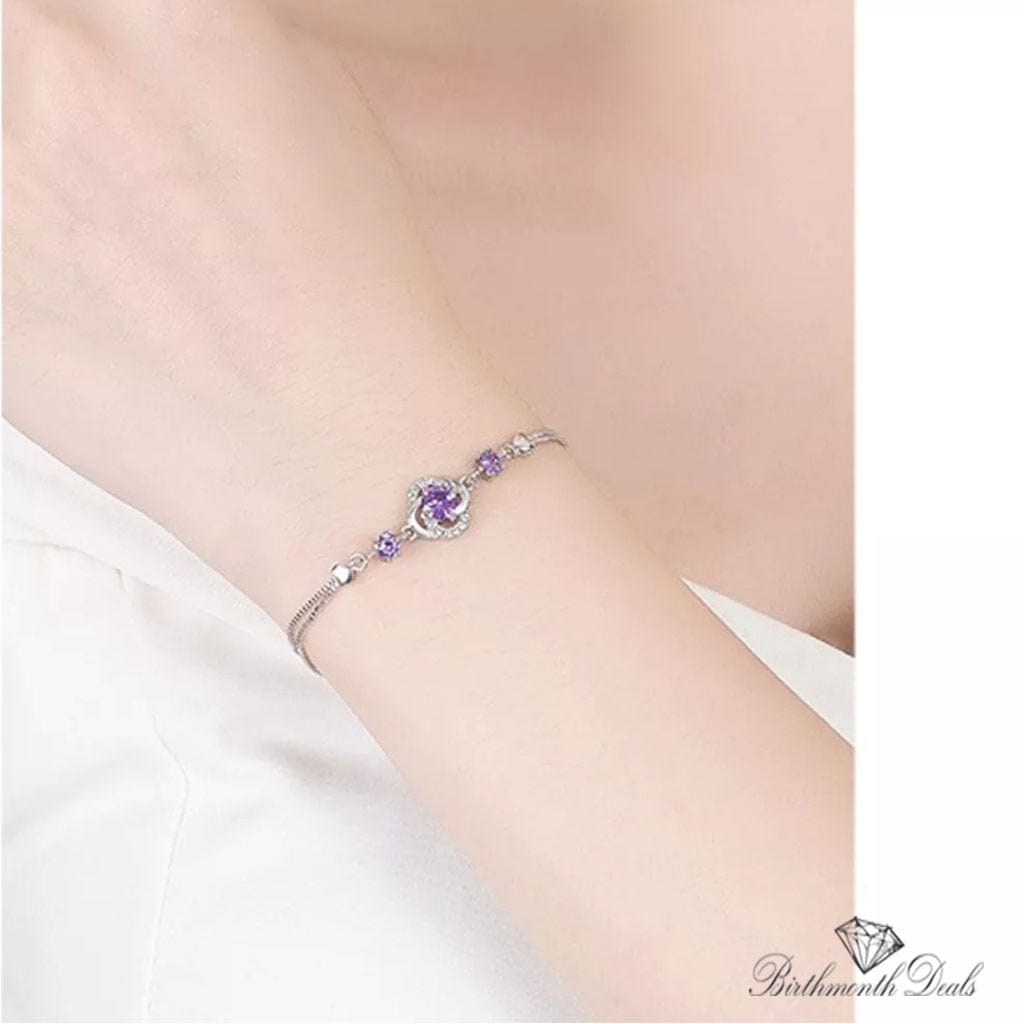 February Amethyst Birthstone Bracelet - Birthmonth Deals