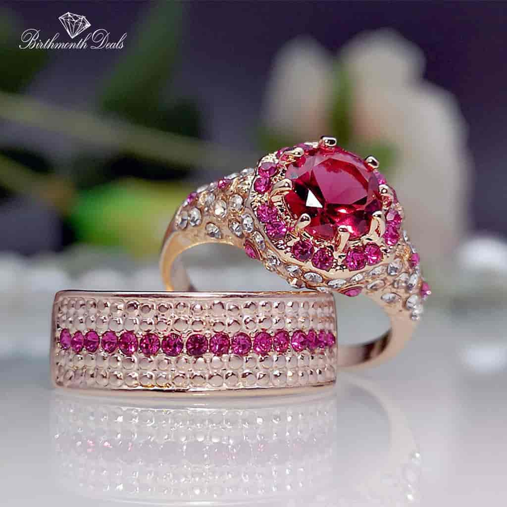 July Ruby Birthstone Stacking Ring - Birthmonth Deals