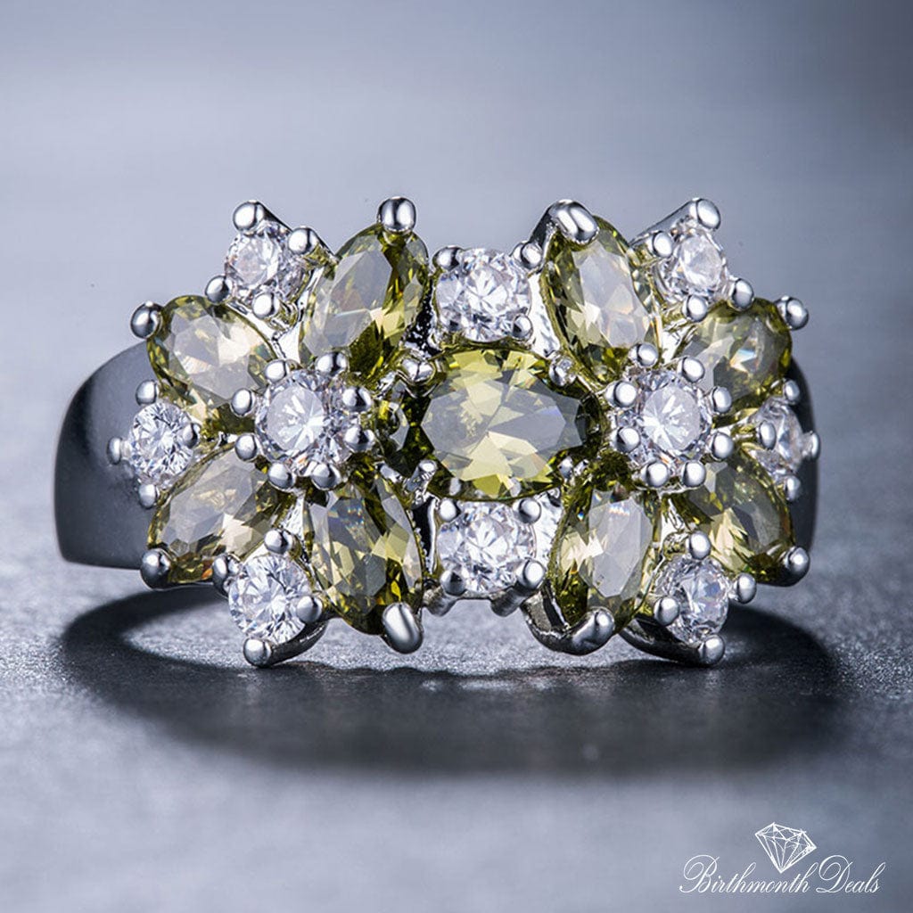 August Peridot Birthstone Ring - Birthmonth Deals