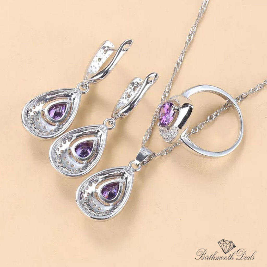 February Amethyst Birthstone Jewelry Set - Birthmonth Deals