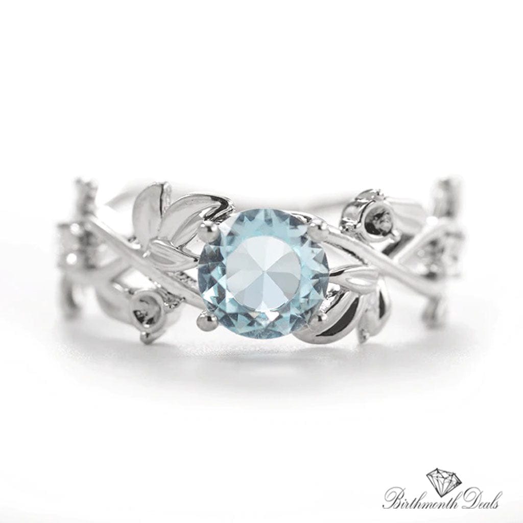 March Aquamarine Birthstone Ring - Birthmonth Deals