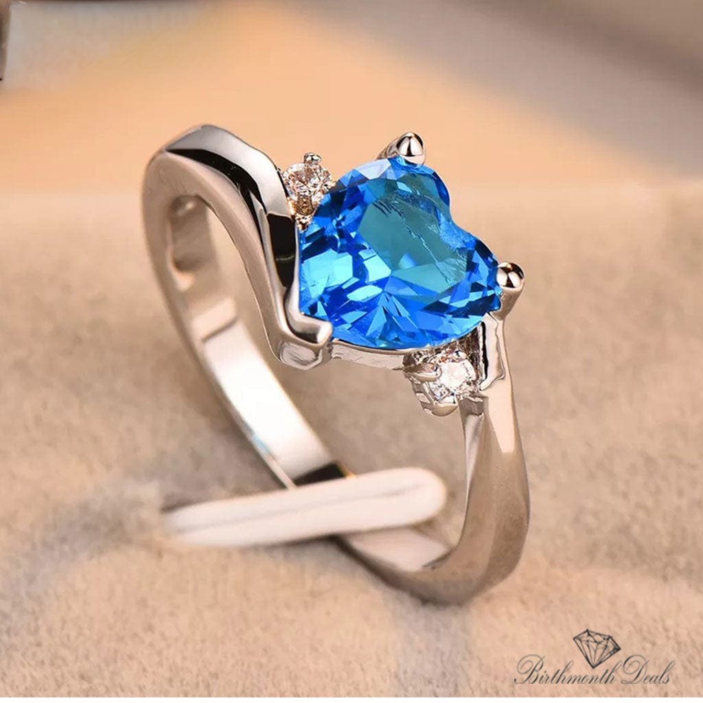 March Aquamarine Birthstone Ring - Birthmonth Deals