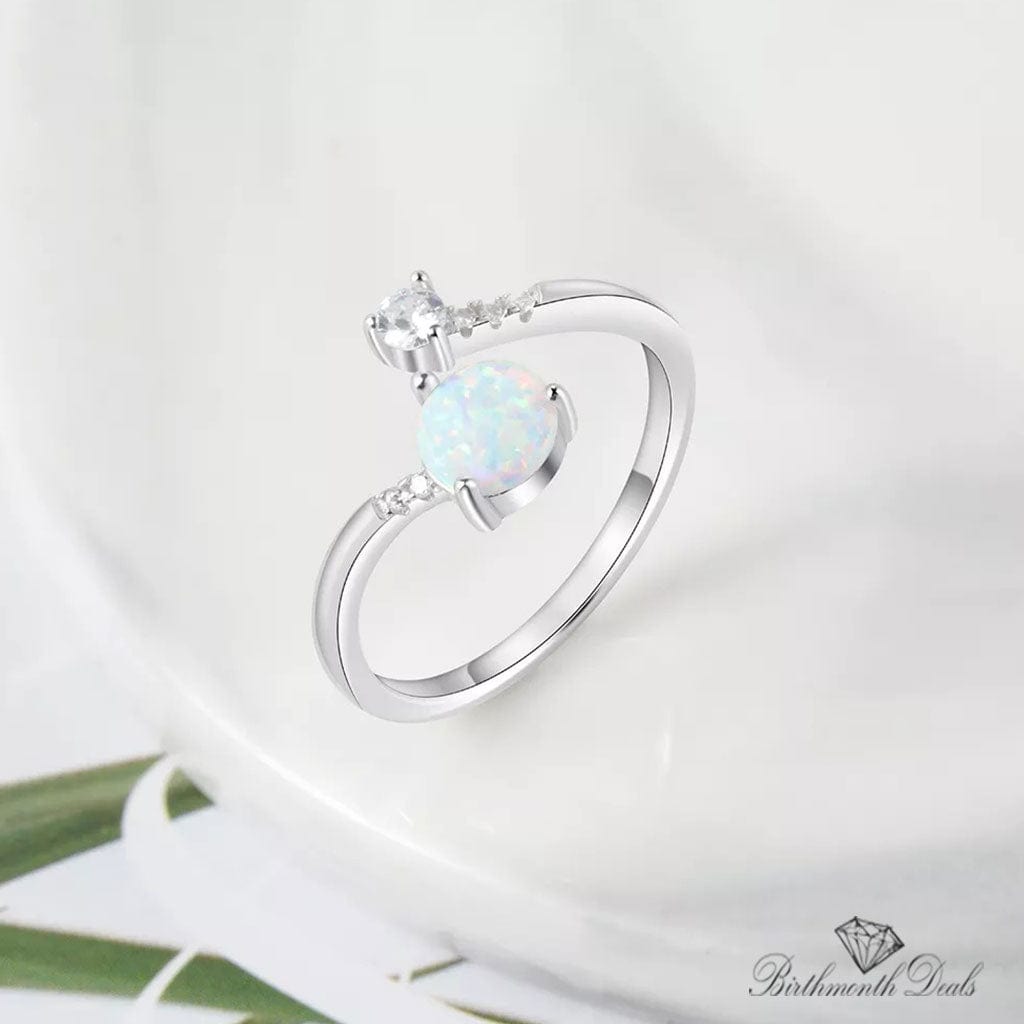 October Opal Birthstone Ring - Birthmonth Deals