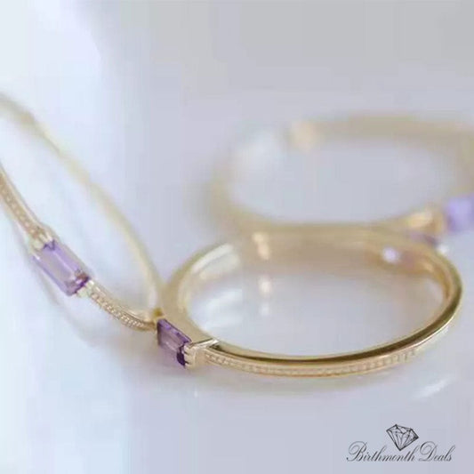 February Amethyst Birthstone Stacking Ring - Birthmonth Deals