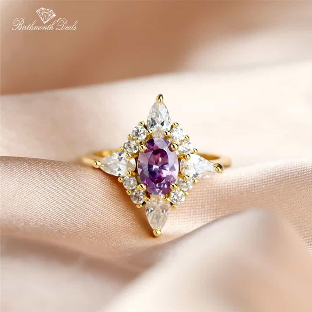 June Alexandrite Birthstone Ring - Birthmonth Deals