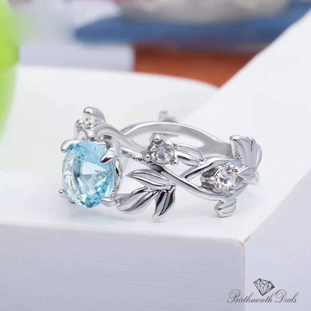 March Aquamarine Birthstone Ring - Birthmonth Deals