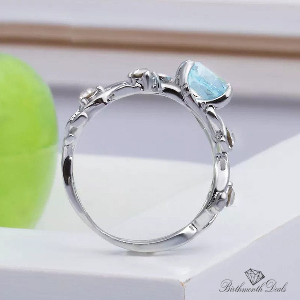 March Aquamarine Birthstone Ring - Birthmonth Deals