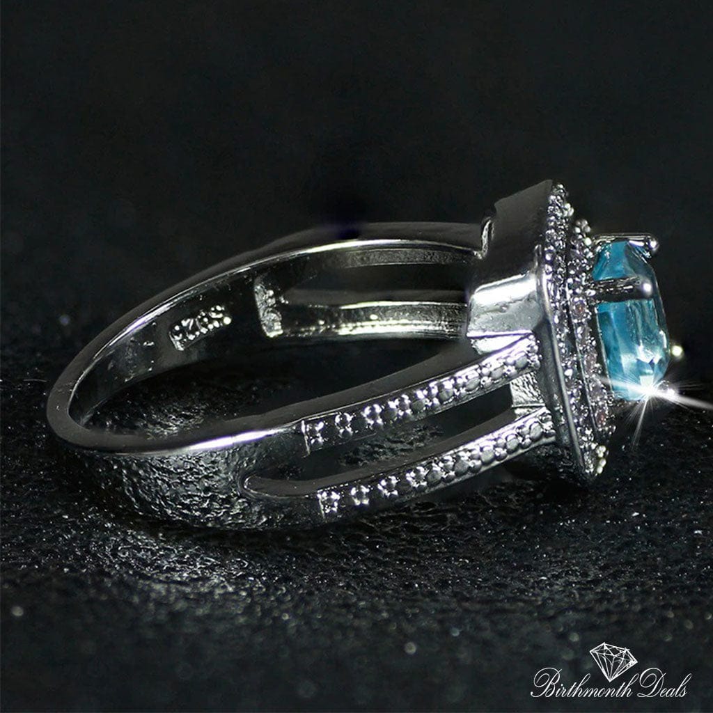 March Aquamarine Birthstone Ring - Birthmonth Deals