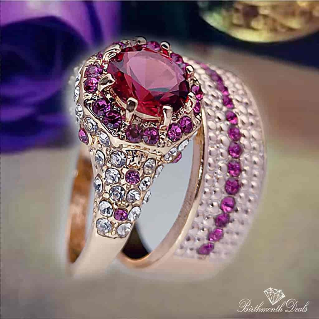 July Ruby Birthstone Stacking Ring - Birthmonth Deals