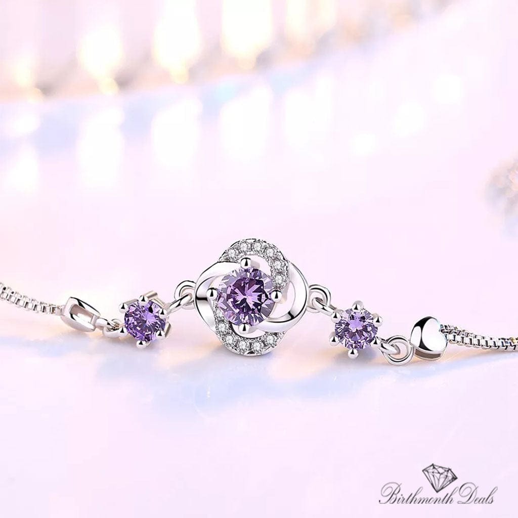 February Amethyst Birthstone Bracelet - Birthmonth Deals