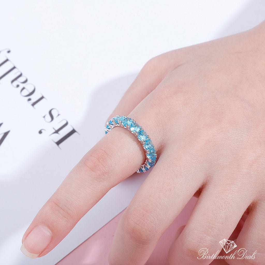 March Aquamarine Birthstone Ring - Birthmonth Deals