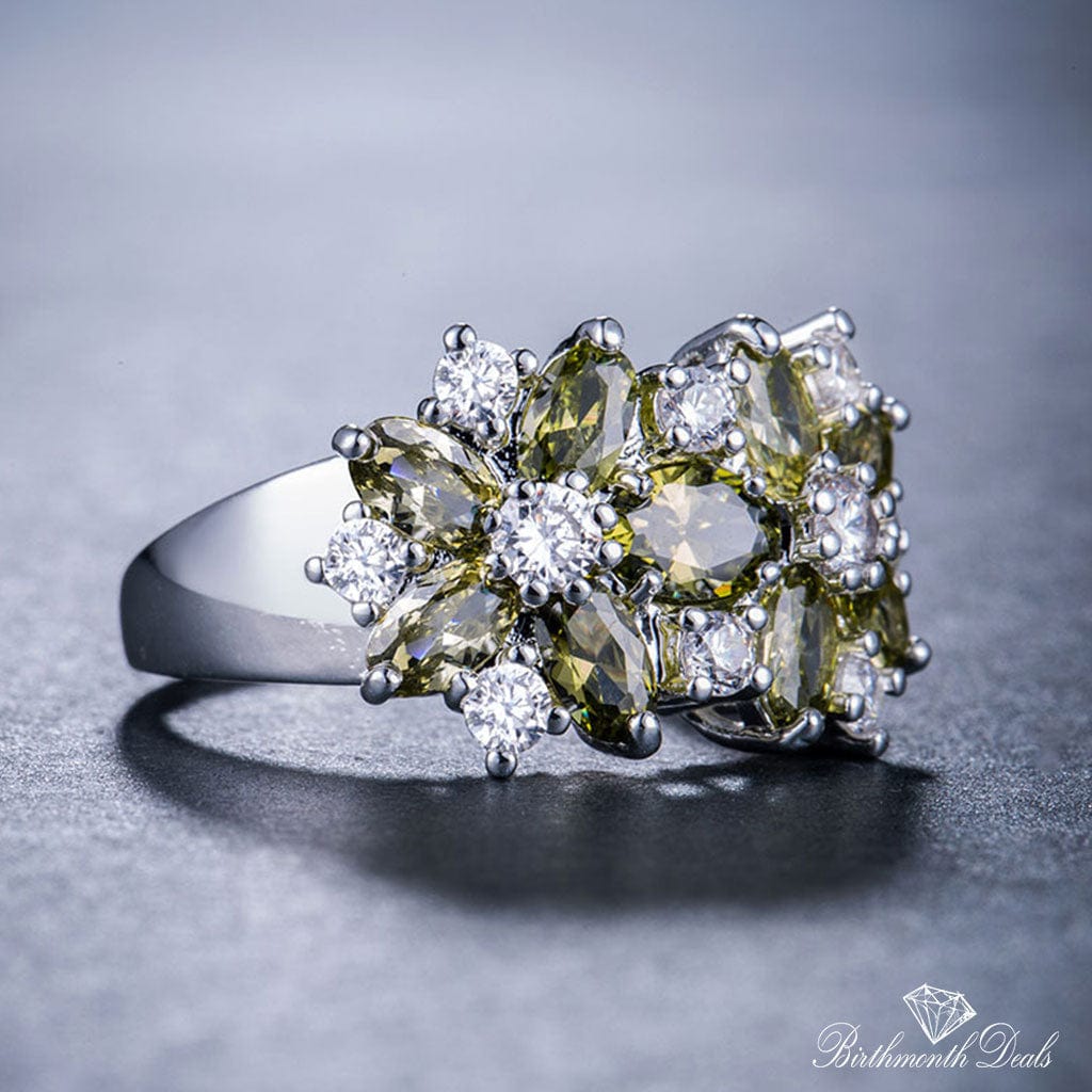 August Peridot Birthstone Ring - Birthmonth Deals