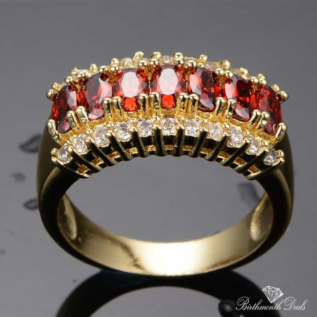 Pure Elegance July Ruby Birthstone Ring - Birthmonth Deals