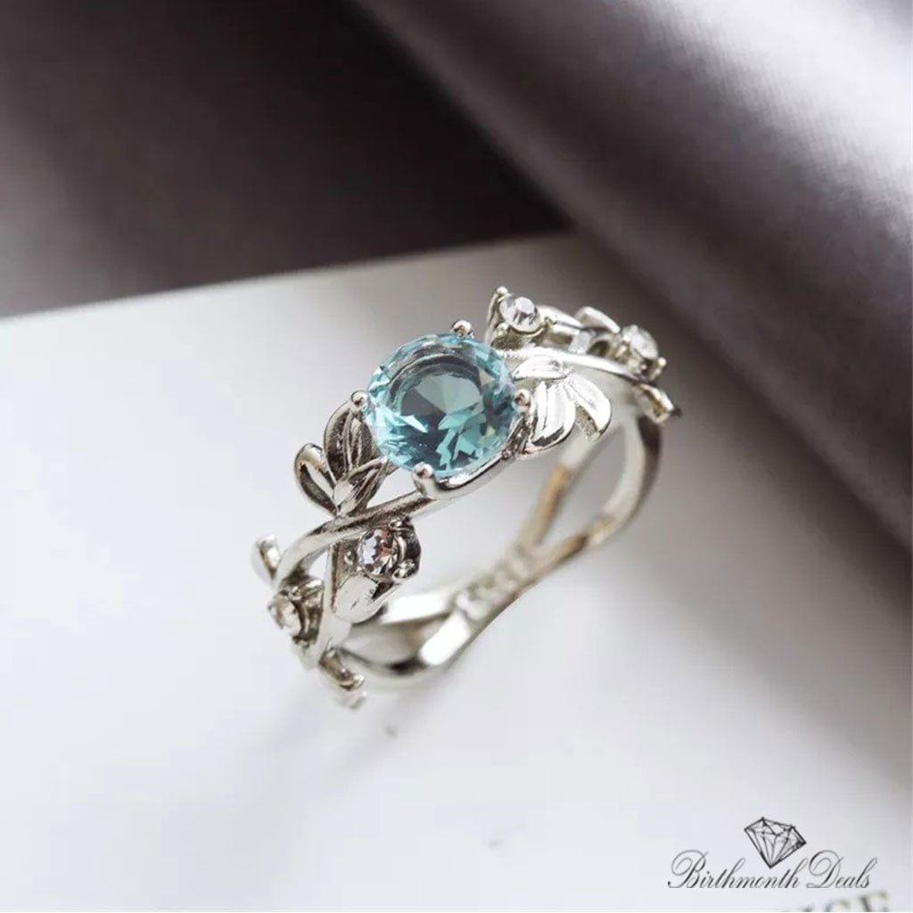 March Aquamarine Birthstone Ring - Birthmonth Deals