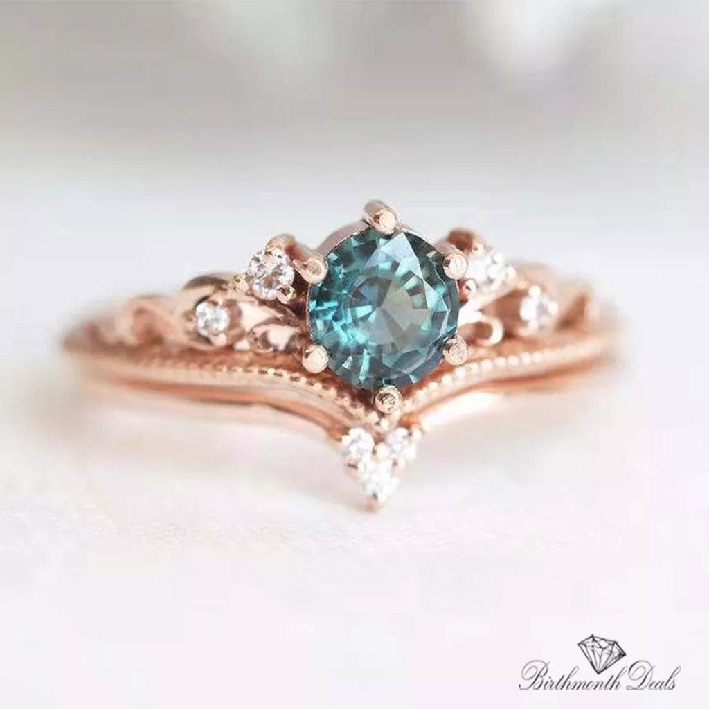 March Aquamarine Birthstone Stacking Ring - Birthmonth Deals