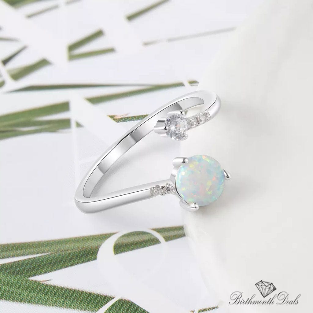 October Opal Birthstone Ring - Birthmonth Deals