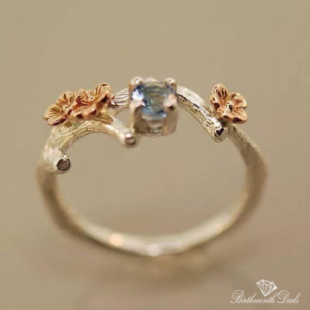 March Aquamarine Birthstone Ring - Birthmonth Deals