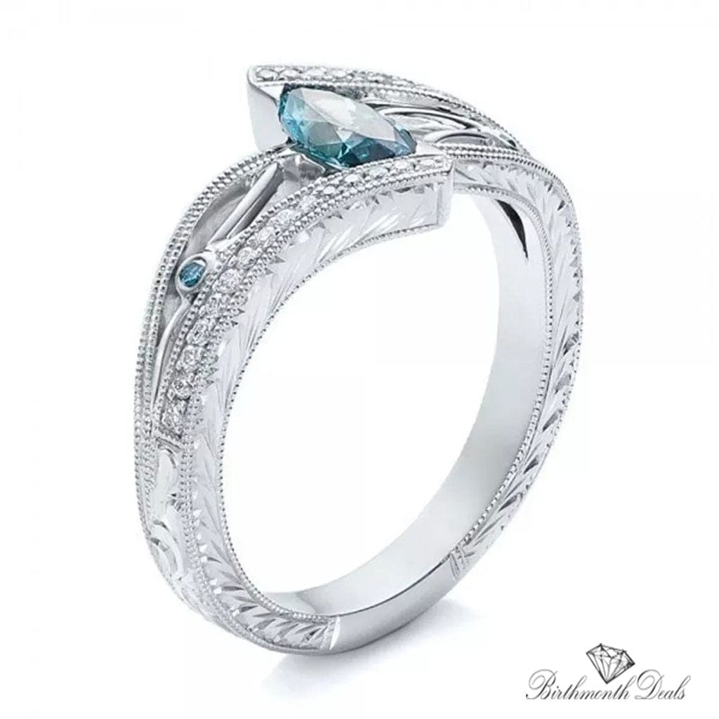 March Aquamarine Birthstone Ring - Birthmonth Deals