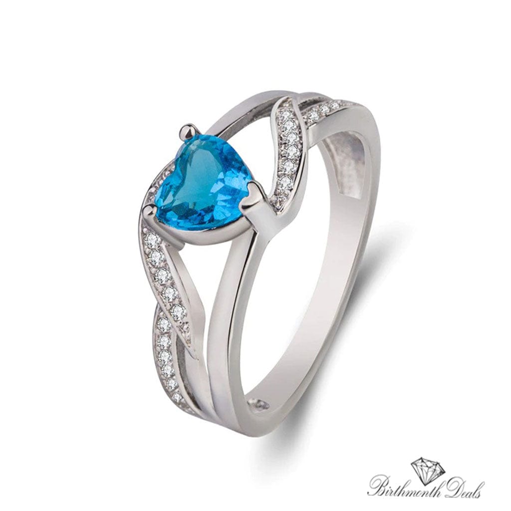 March Aquamarine Birthstone Ring - Birthmonth Deals