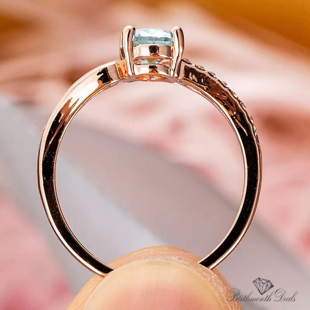 March Aquamarine Birthstone Ring - Birthmonth Deals