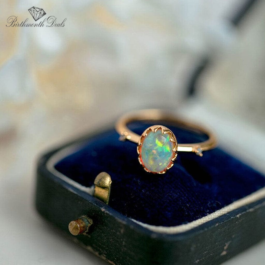 October Opal Birthstone Ring - Birthmonth Deals