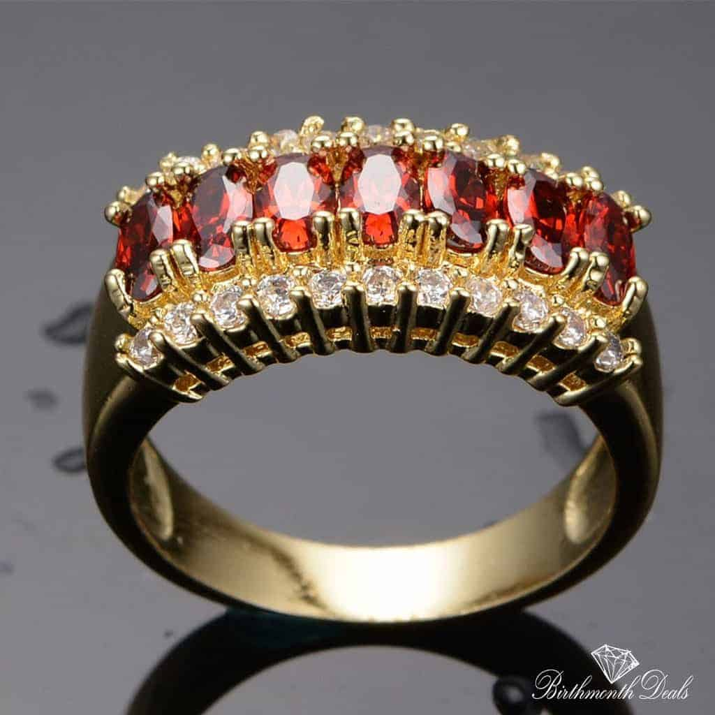 Pure Elegance July Ruby Birthstone Ring - Birthmonth Deals