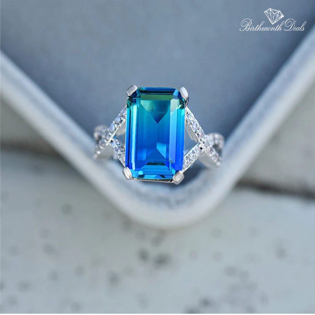 March Aquamarine Birthstone Ring - Birthmonth Deals