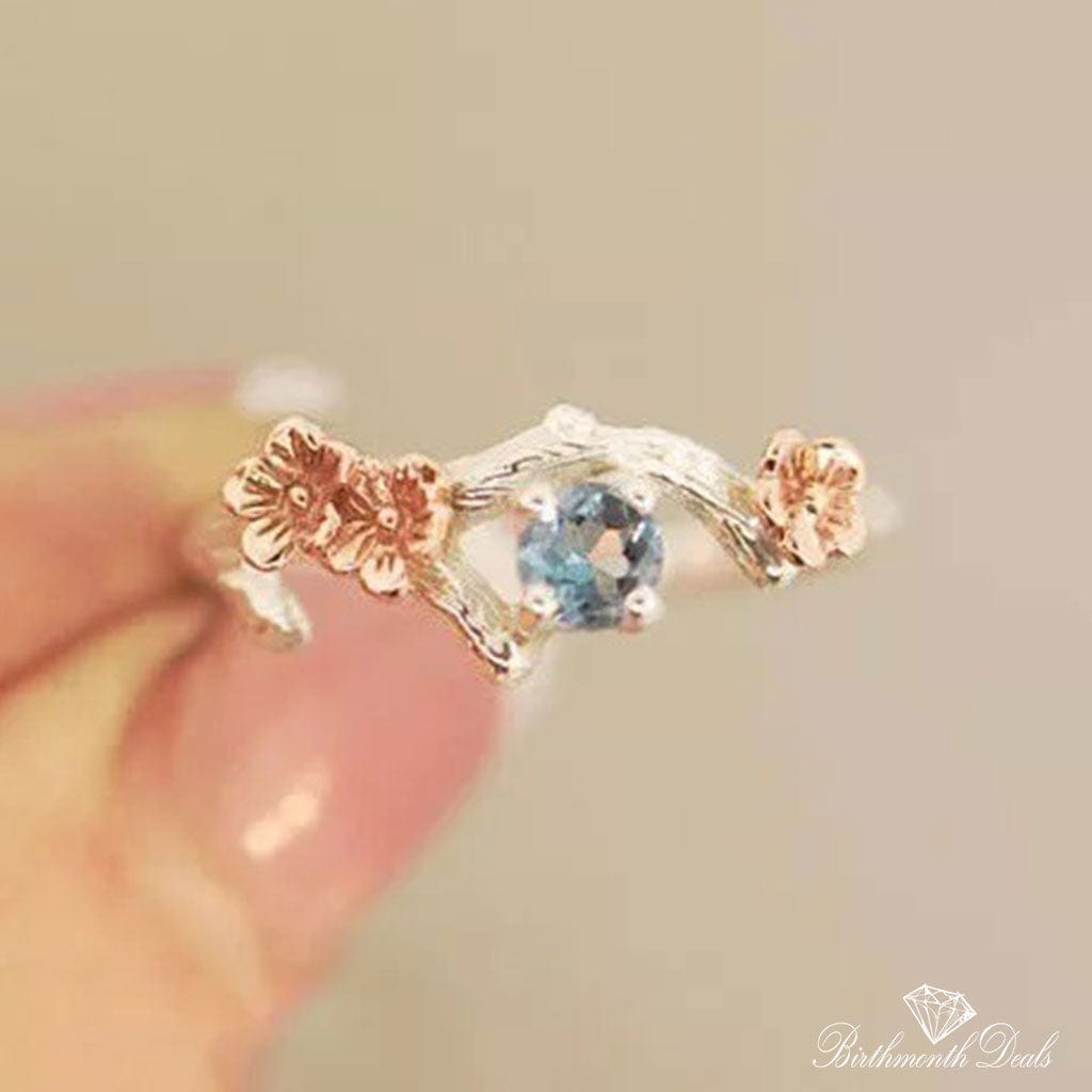 March Aquamarine Birthstone Ring - Birthmonth Deals