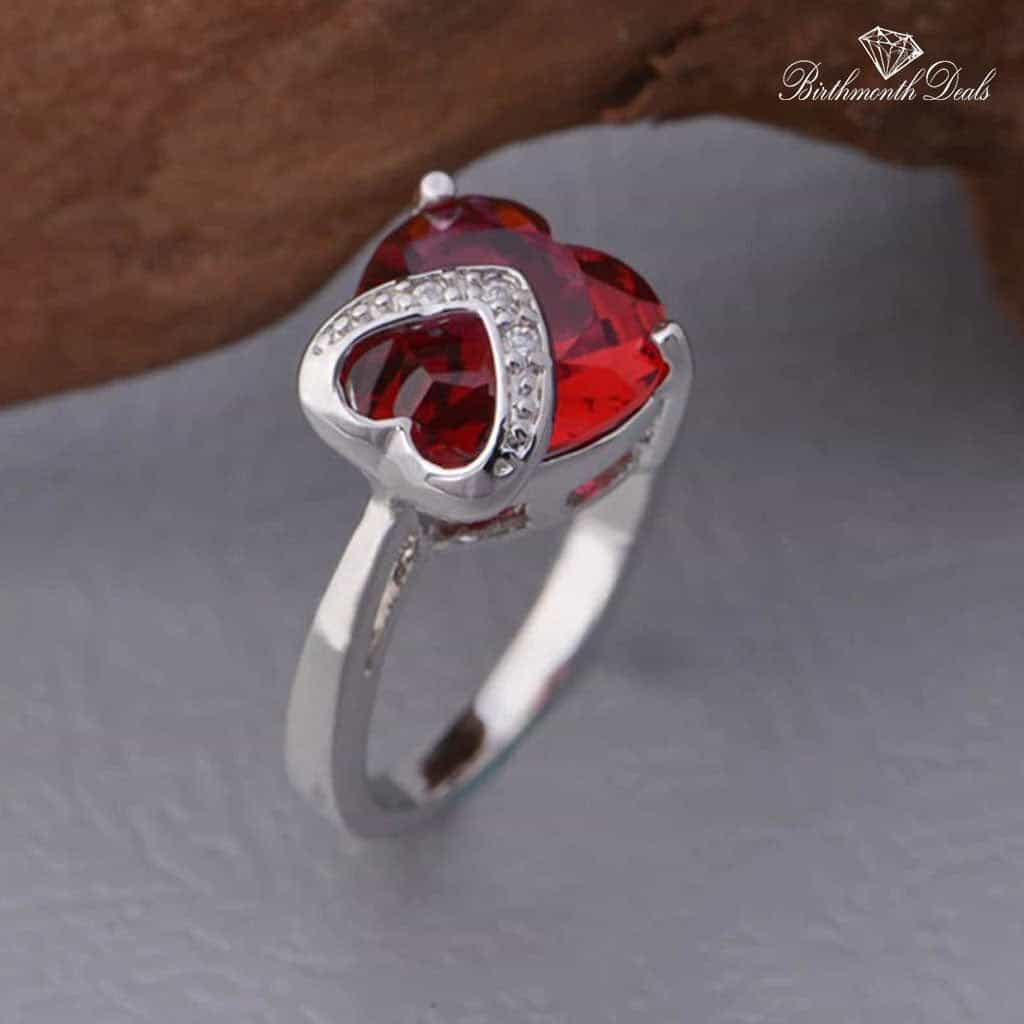 January Garnet Birthstone Ring - Birthmonth Deals