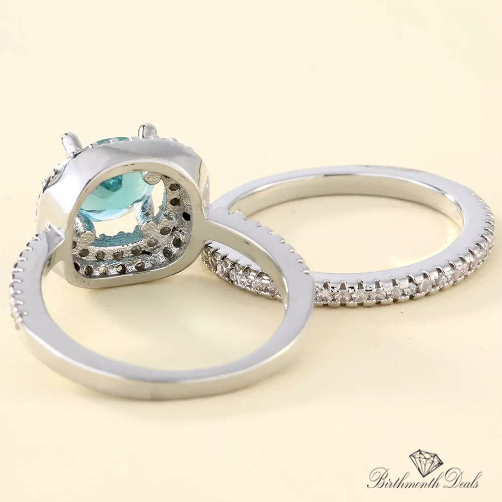 March Aquamarine Birthstone Stacking Ring - Birthmonth Deals