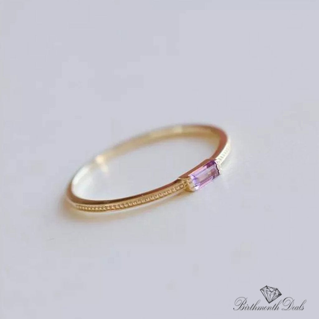 February Amethyst Birthstone Stacking Ring - Birthmonth Deals