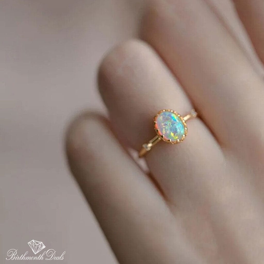 October Opal Birthstone Ring - Birthmonth Deals