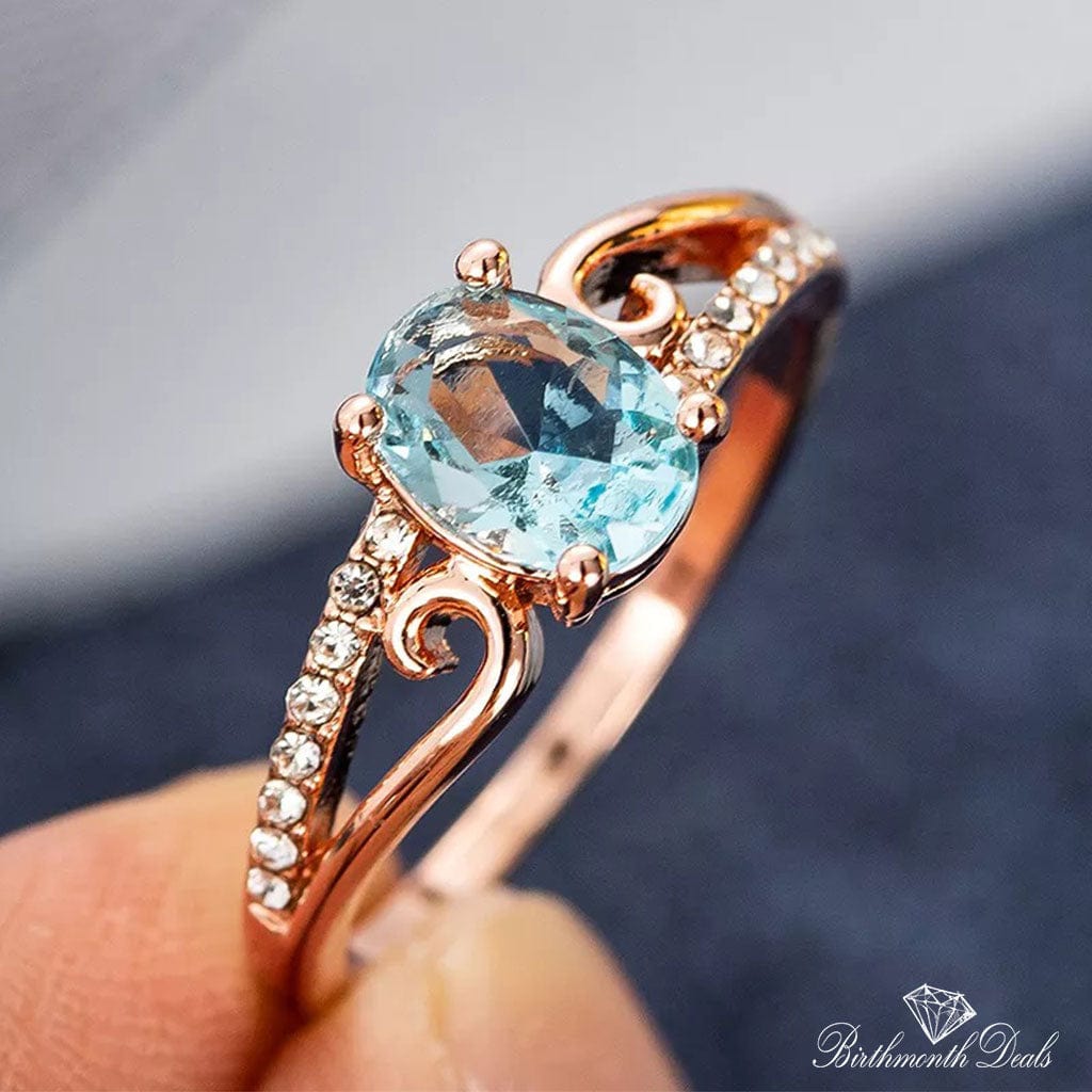 March Aquamarine Birthstone Ring - Birthmonth Deals