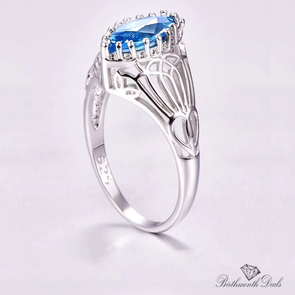 March Aquamarine Birthstone Ring - Birthmonth Deals