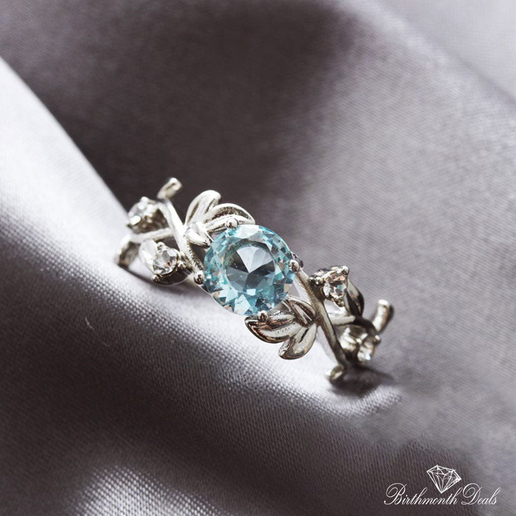 March Aquamarine Birthstone Ring - Birthmonth Deals