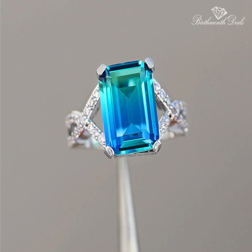 March Aquamarine Birthstone Ring - Birthmonth Deals