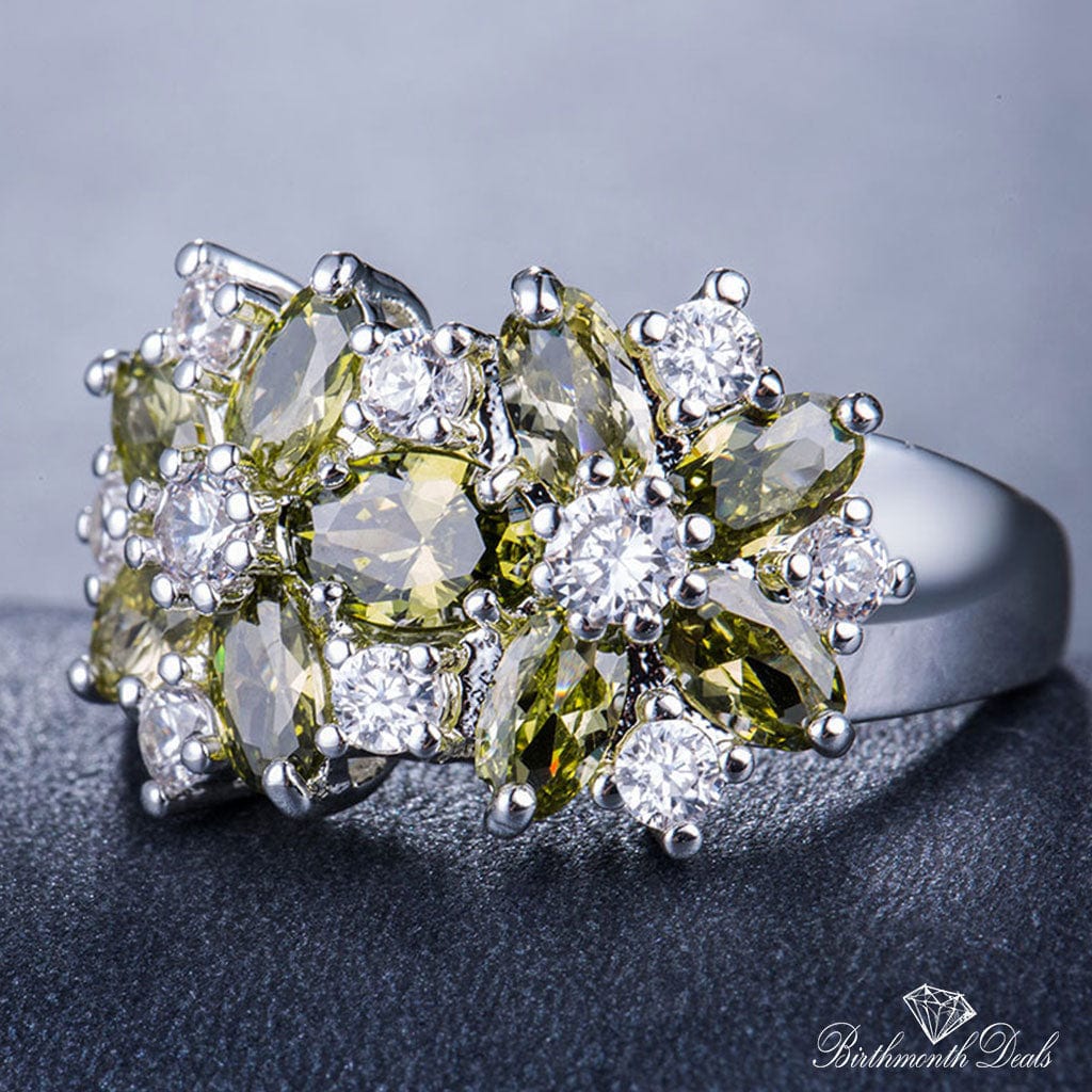 August Peridot Birthstone Ring - Birthmonth Deals