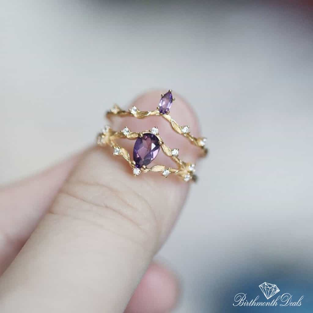 June Alexandrite Birthstone Stacking Ring - Birthmonth Deals